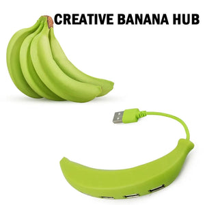 Divertido hub 2.0 4 Portas em forma de banana, Extensor USB Portátil, Compatível com notebook PC e MAC